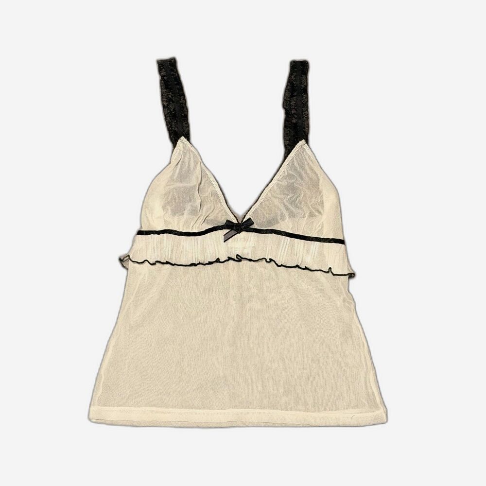 Fredrick’s of Hollywood White and Black Lingerie Top